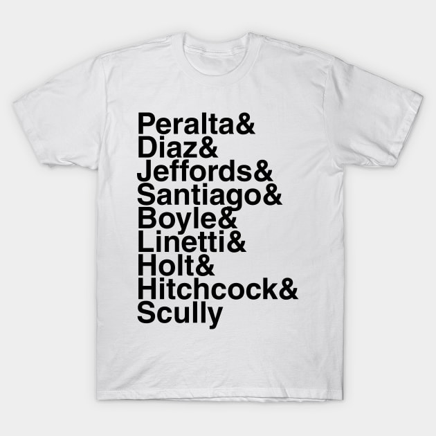 Brooklyn Nine-Nine Helvetica List T-Shirt by DennisMcCarson